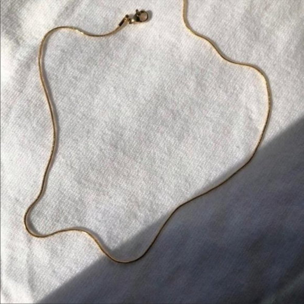 NEW 18K GOLD 18” SNAKE CHAIN NECKLACE - Picture 4 of 4